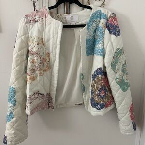 House of Harlow's
1960 Luxurious Linen Quilted Floral Jacket